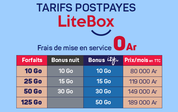 tarif postpayé